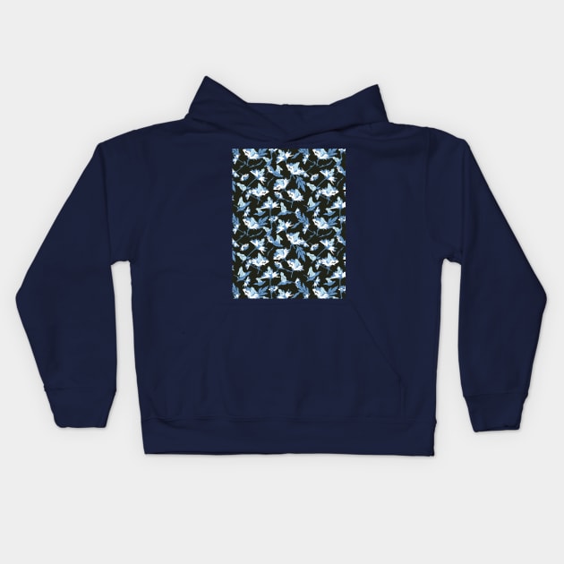 Abstract Easter Rabbit Floral Pattern Kids Hoodie by FlinArt